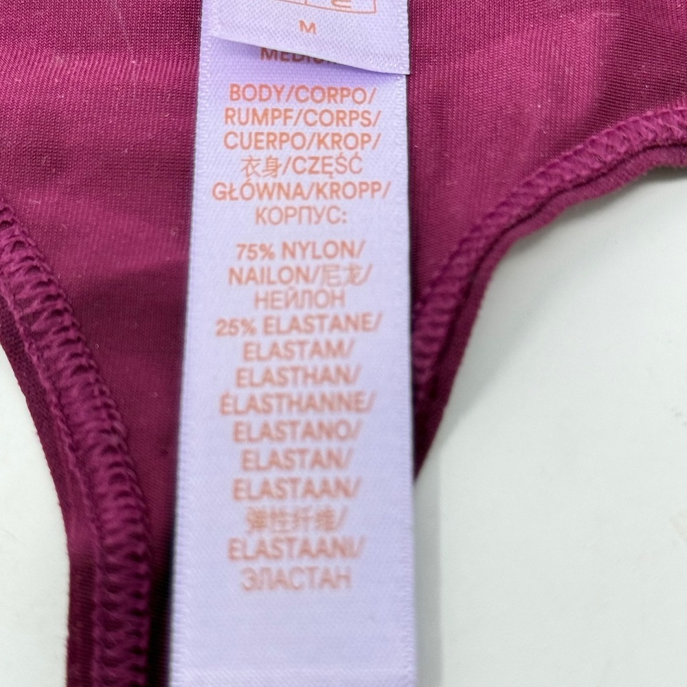 Savage X Fenty Women Medium Purple Metallic Shimmer Thong Panty Rihanna Lingerie - Picture 6 of 7